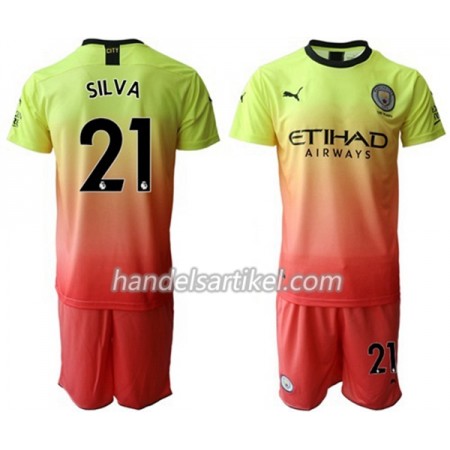 Manchester City Silva 21 Kinder Ausweich Trikotsatz 2019/20 Kurzarm (+ Kurze Hosen)